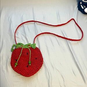 Handcrafted Red Strawberry Crossbody Bag